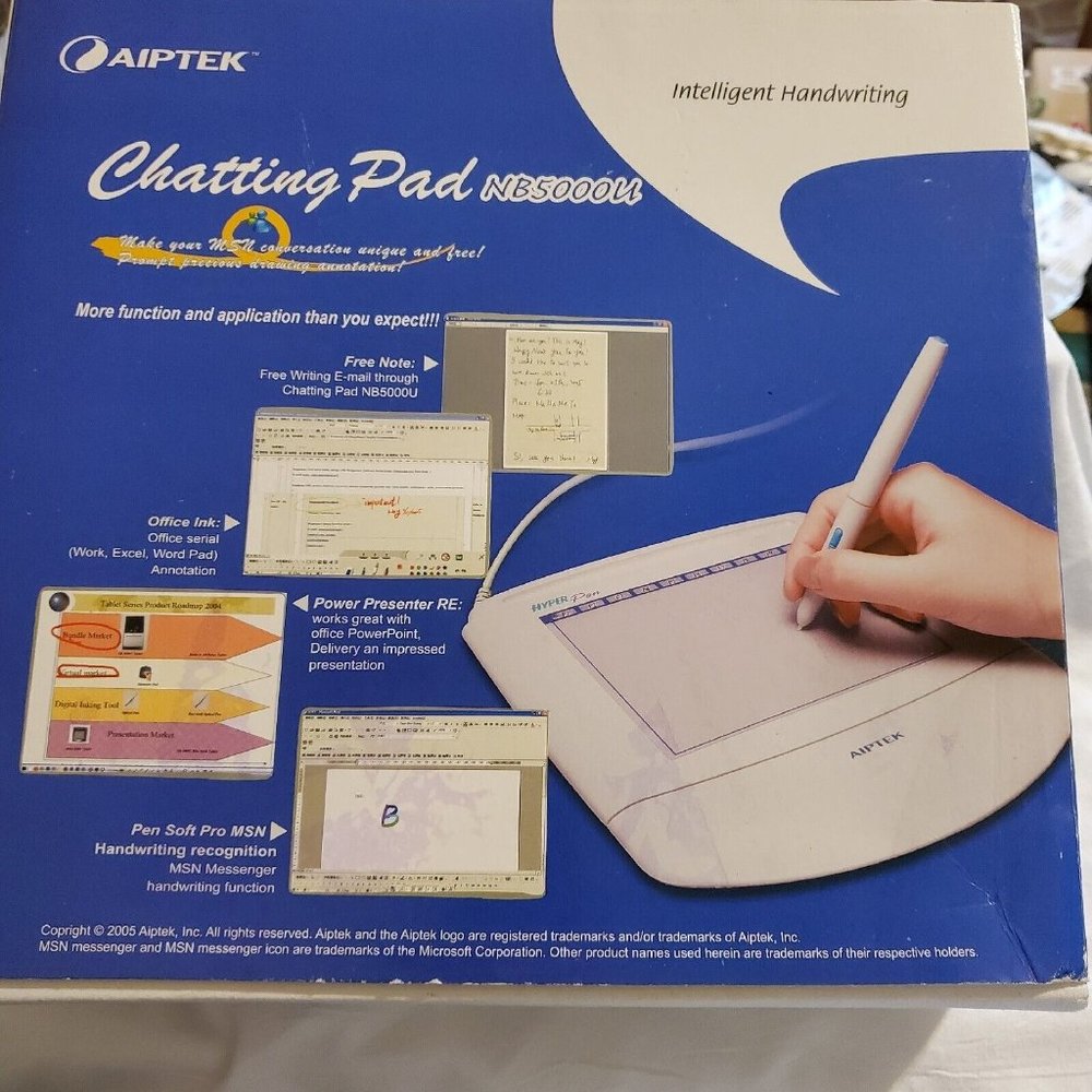 Aiptek Hyper Pen 5000U 4.5"x6" Tablet Write Draw w/ Box Vintage 2005 Collector
